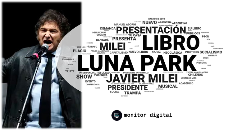 El Luna Park frena la caída del interés de las redes por Javier Milei